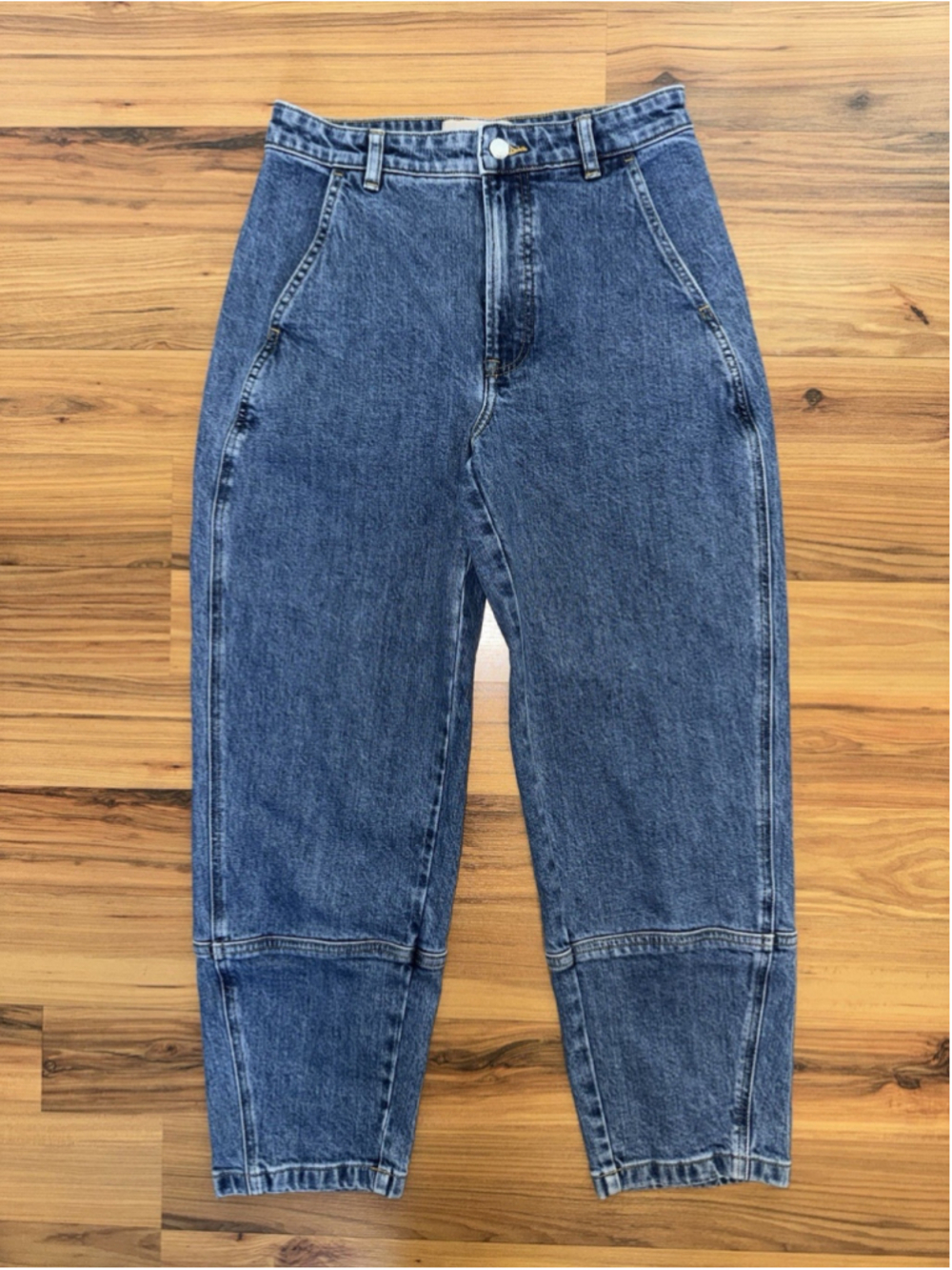 Everlane Utility Barrel Jeans 27 High Rise Tapered Leg Chore Style Denim Blue